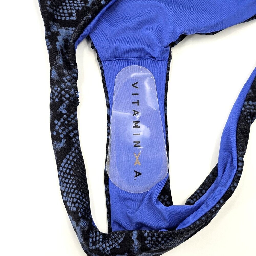 Vitamin A Luciana Full Coverage Bottom Blue Snake Print Various Sizes XS S M - Picture 3 of 8